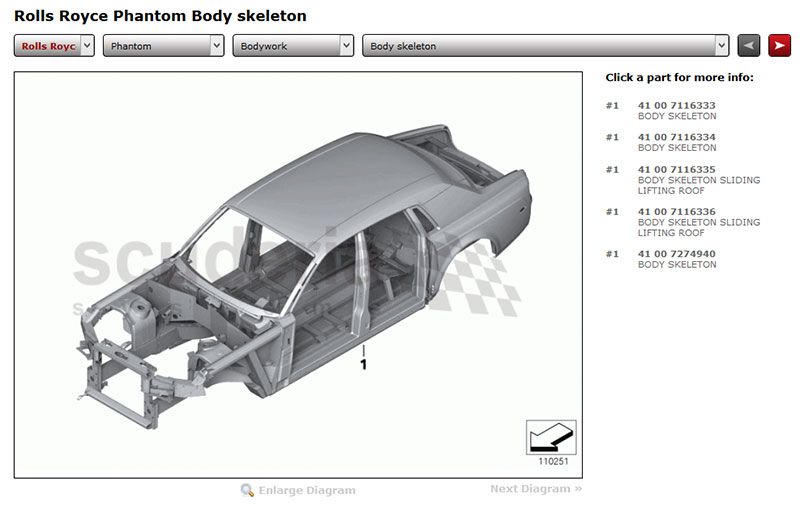 Rolls Royce OE Parts Diagrams Now Available on Scuderia Car Parts!