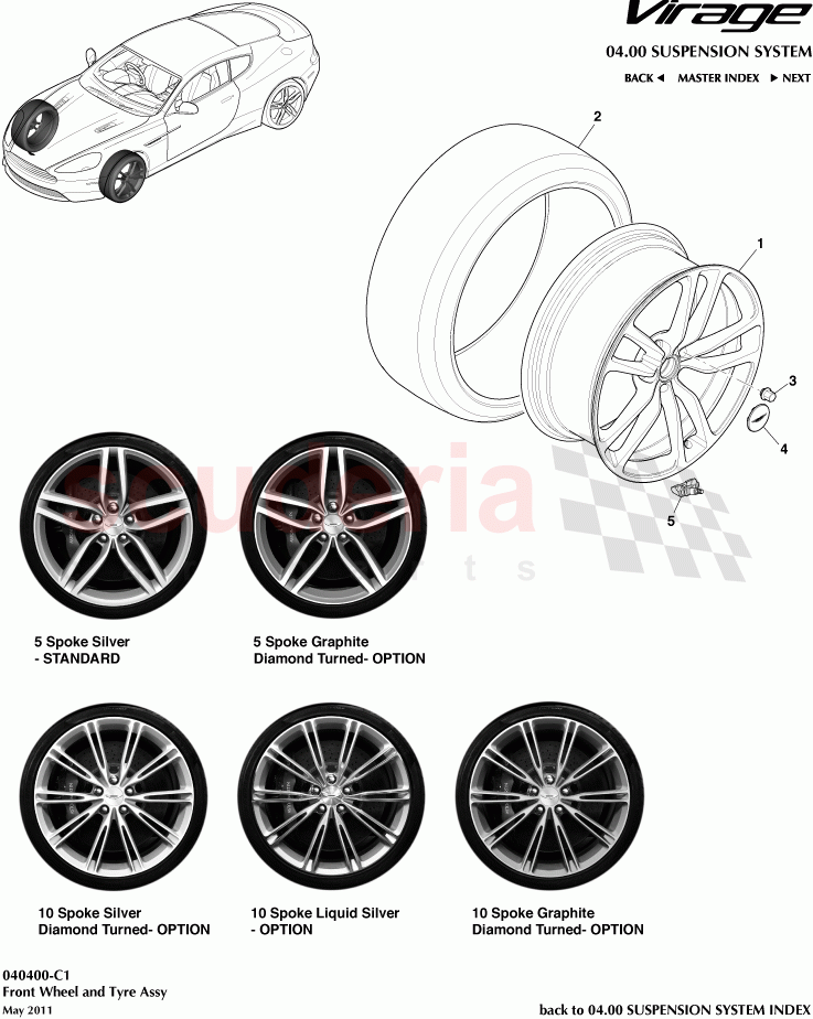 Front Wheel and Tyre Assembly of Aston Martin Aston Martin Virage