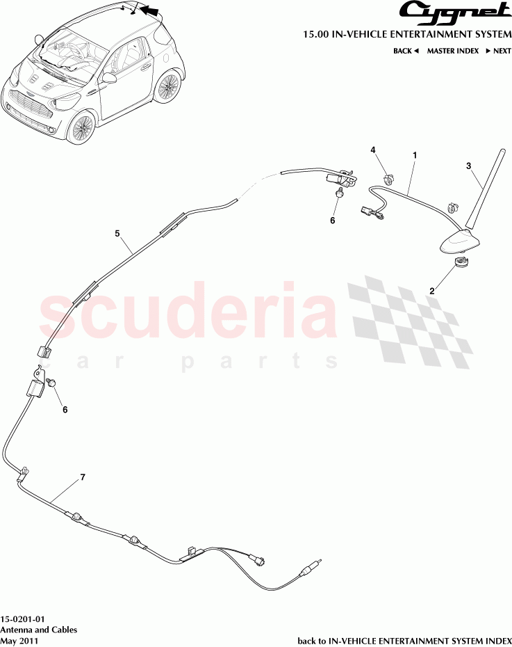 Antenna and Cables of Aston Martin Aston Martin Cygnet