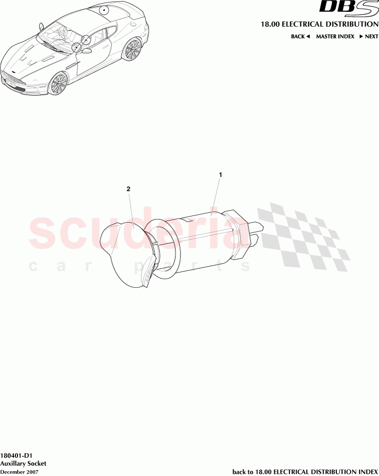 Auxillary Socket of Aston Martin Aston Martin DBS V12