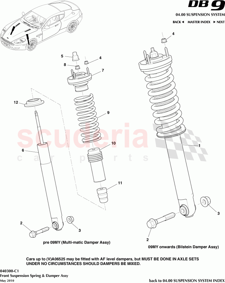 Front Suspension Spring and Damper Assembly of Aston Martin Aston Martin DB9 (2004-2012)