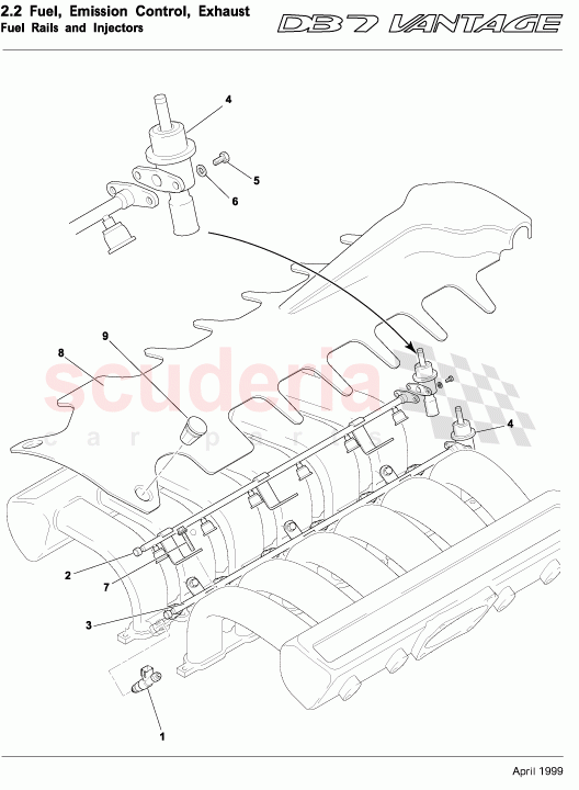 Fuel Rails and Injectors of Aston Martin Aston Martin DB7 Vantage