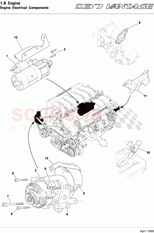 Engine Electrical Components of Aston Martin Aston Martin DB7 Vantage