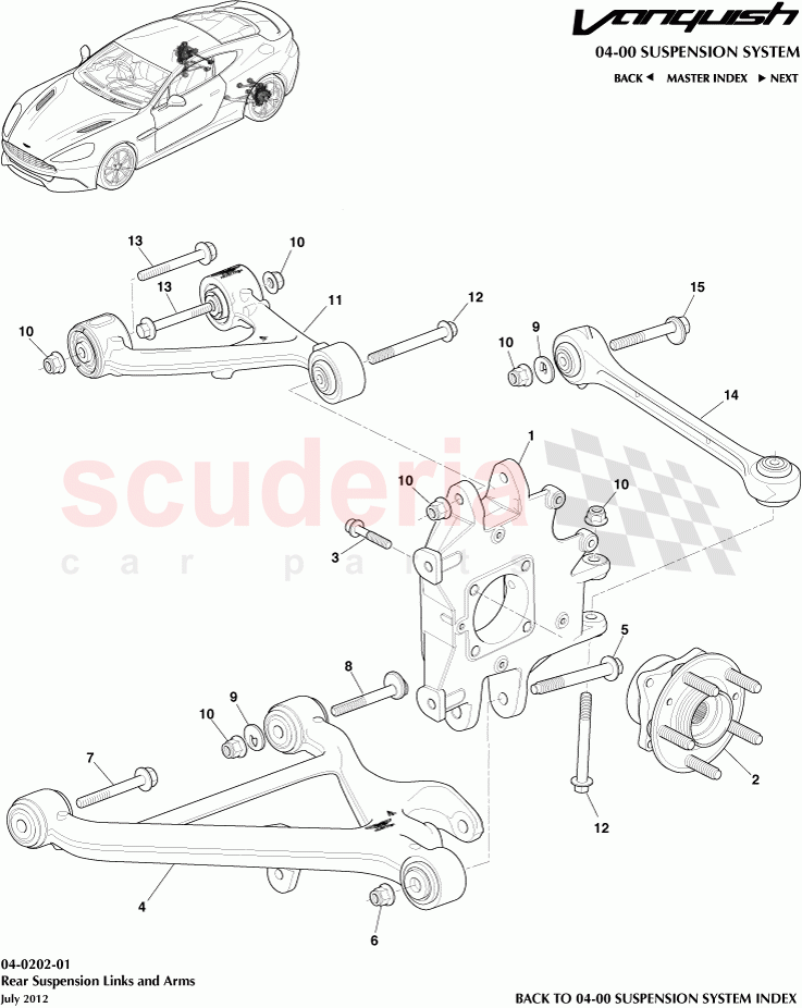 Rear Suspension Links and Arms of Aston Martin Aston Martin Vanquish (2012+)