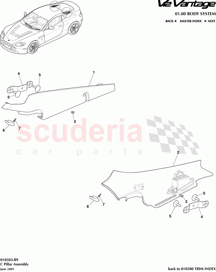 C Pillar Assembly of Aston Martin Aston Martin V12 Vantage (upto 2016)
