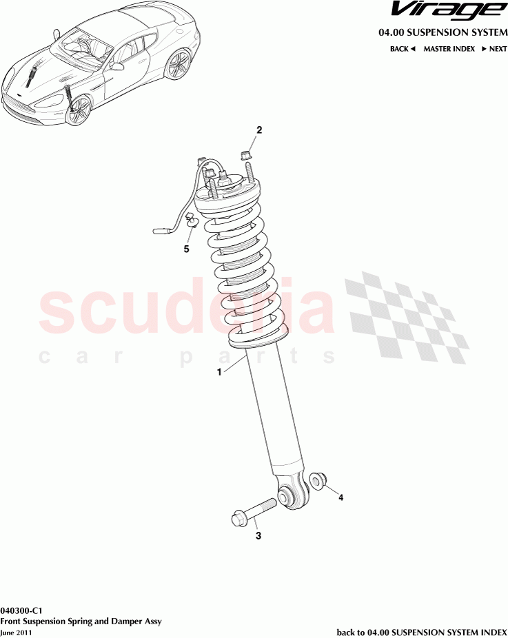 Front Suspension Spring and Damper Assembly of Aston Martin Aston Martin Virage