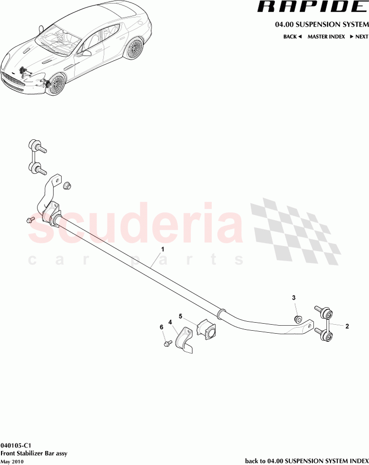 Front Stabilizer Bar Assembly of Aston Martin Aston Martin Rapide