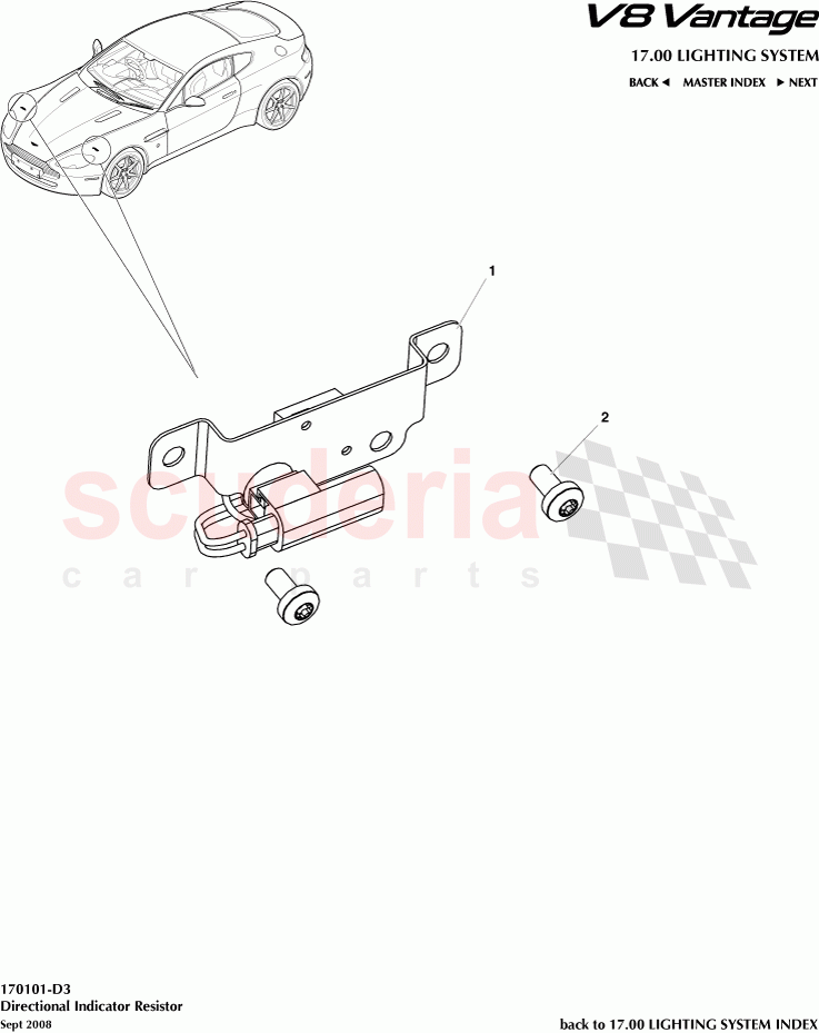 Directional Indicator Resistor of Aston Martin Aston Martin V8 Vantage