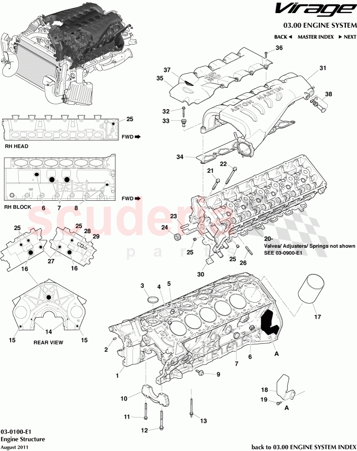 Engine Structure of Aston Martin Aston Martin Virage