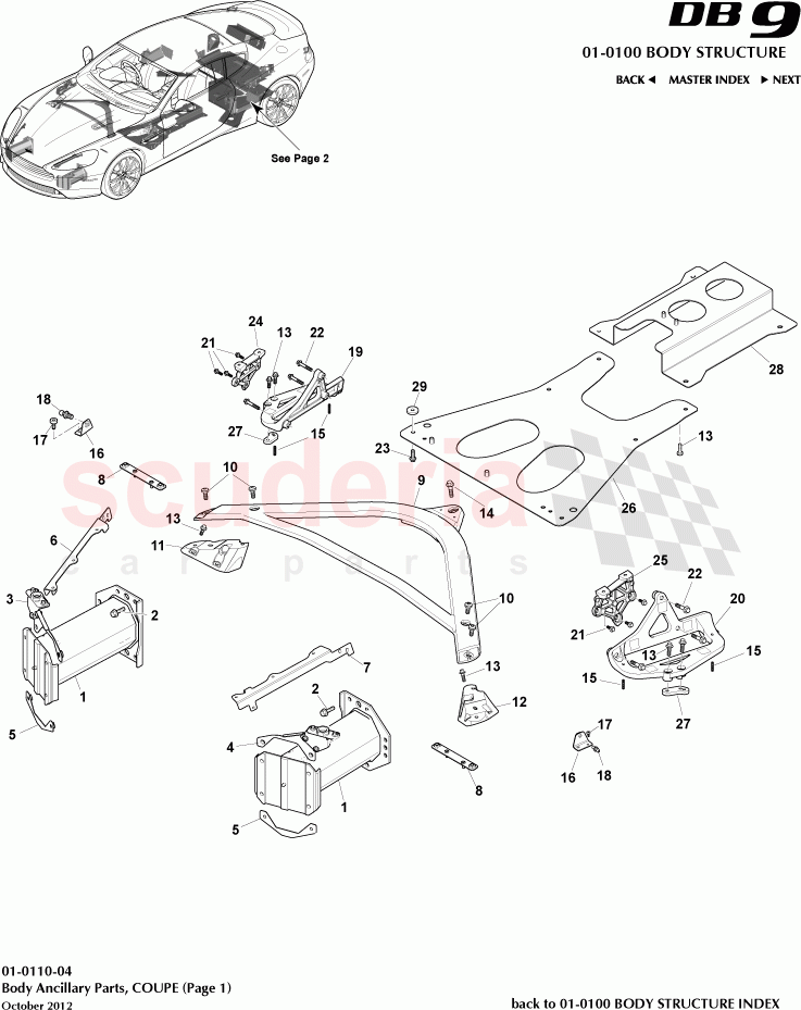 Body Ancillary Parts, COUPE (Page 1) of Aston Martin Aston Martin DB9 (2013-2016)