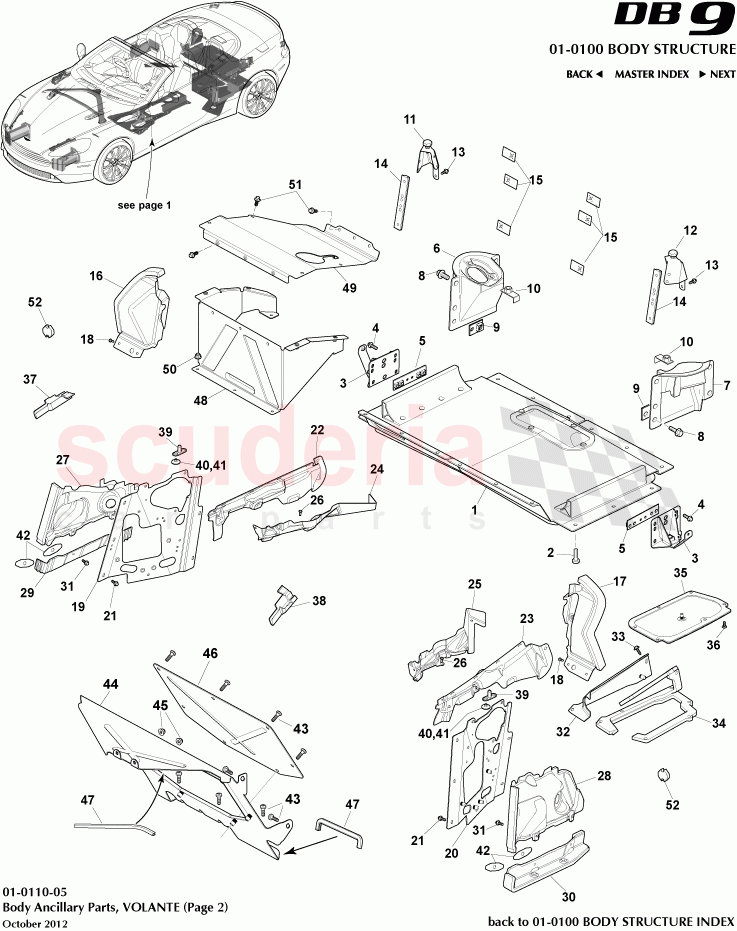 Body Ancillary Parts, VOLANTE - (Page 2) of Aston Martin Aston Martin DB9 (2013-2016)