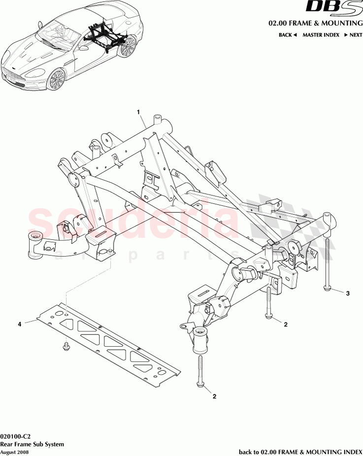 Rear Frame Sub System of Aston Martin Aston Martin DBS V12