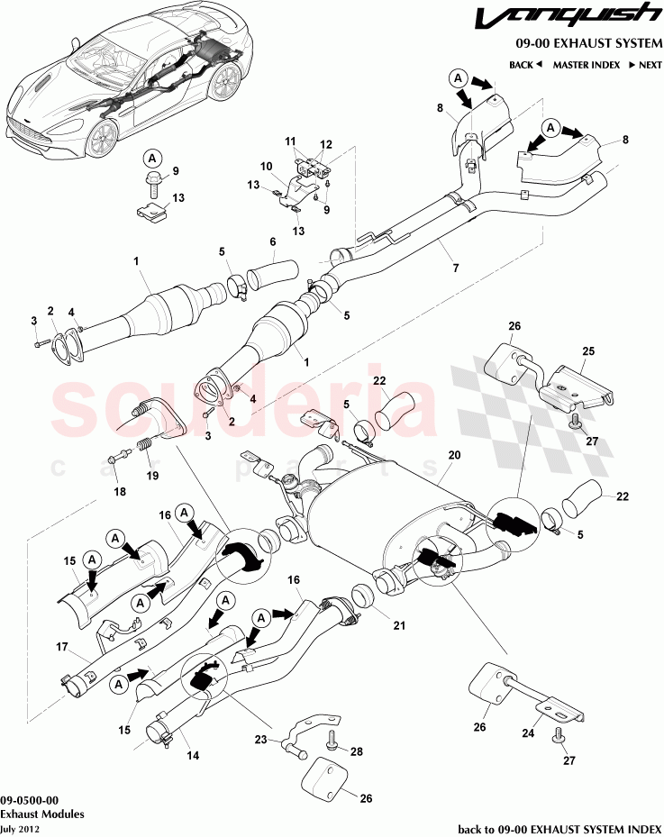 Exhaust Modules of Aston Martin Aston Martin Vanquish (2012+)