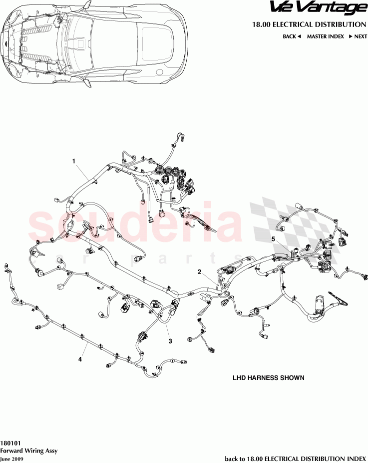 Forward Wiring Assembly of Aston Martin Aston Martin V12 Vantage