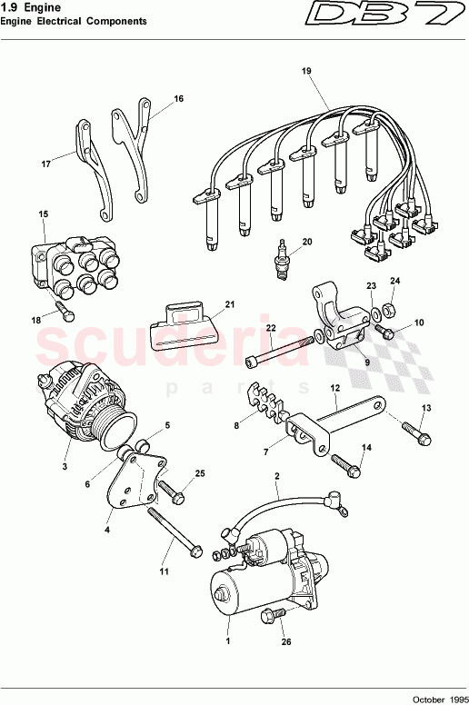 Engine Electrical Components of Aston Martin Aston Martin DB7 (1995)