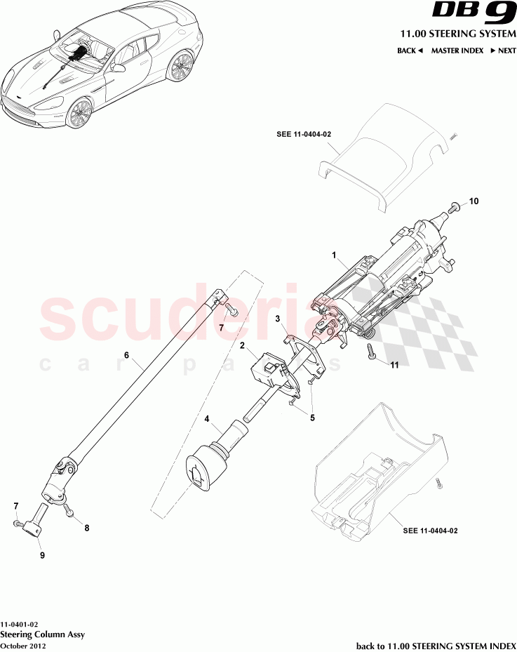 Steering Column Assembly of Aston Martin Aston Martin DB9 (2013-2016)