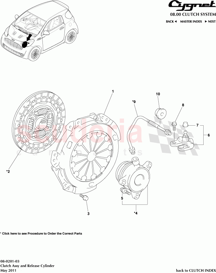 Clutch Assembly and Release Cylinder of Aston Martin Aston Martin Cygnet