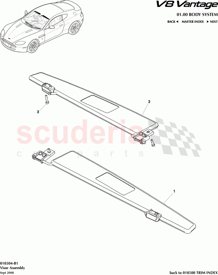 Visor Assembly of Aston Martin Aston Martin V8 Vantage (upto 2016)