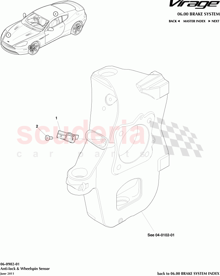 Anti-Lock and Wheelspin Sensor of Aston Martin Aston Martin Virage