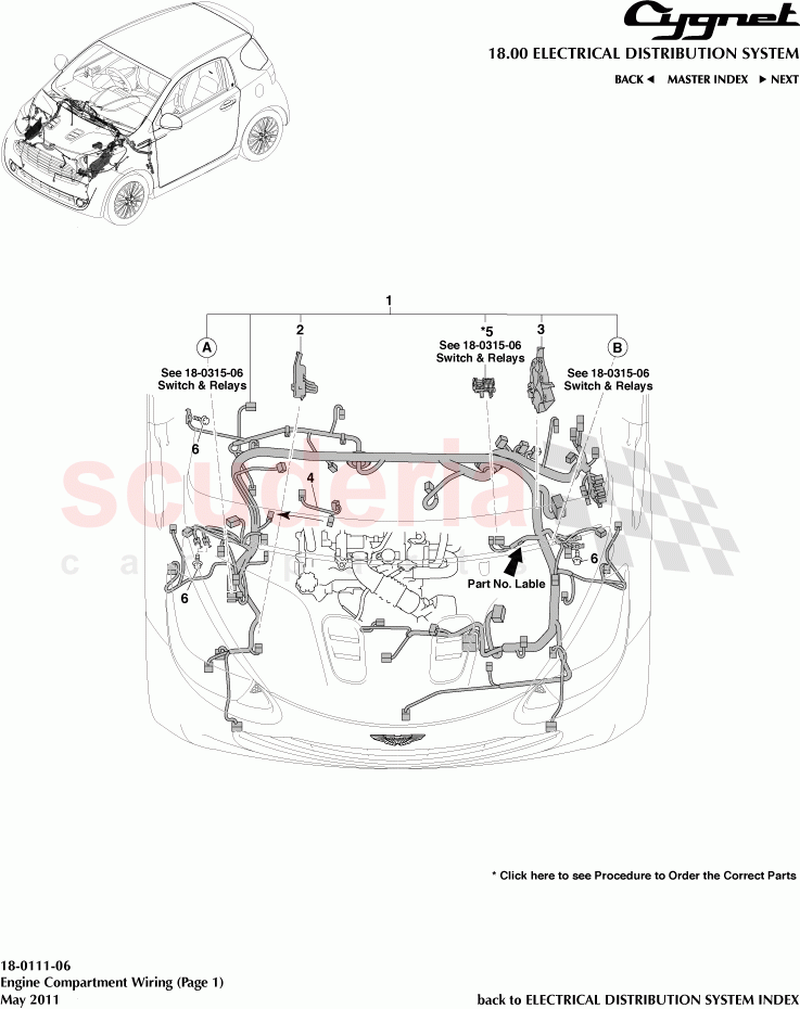 Engine Compartment Wiring (Page 1) of Aston Martin Aston Martin Cygnet