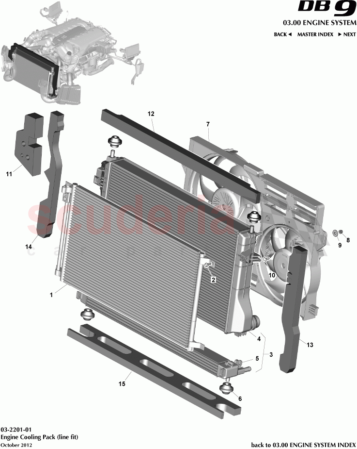 Engine Cooling Pack (line fit) of Aston Martin Aston Martin DB9 (2013-2016)