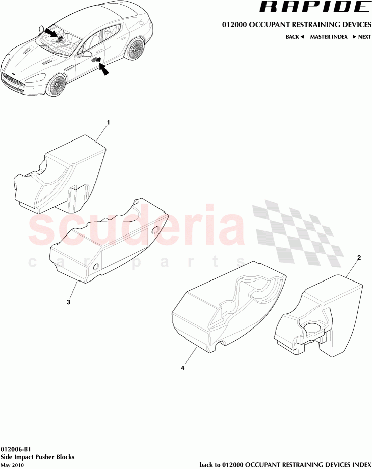 Side Impact Pusher Blocks of Aston Martin Aston Martin Rapide