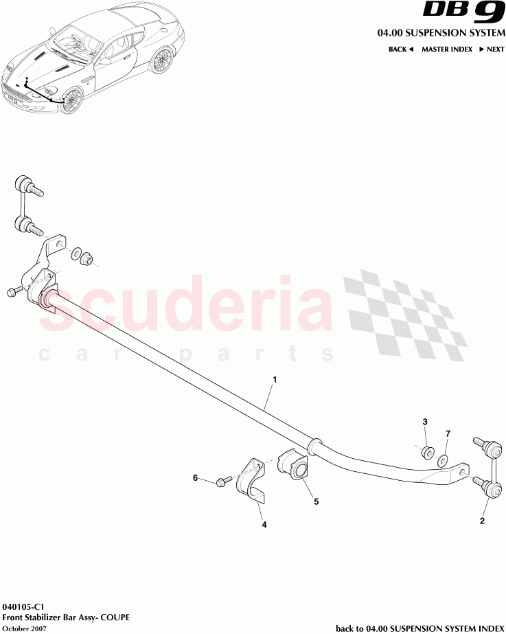 Front Stabilizer Bar Assembly (Coupe) of Aston Martin Aston Martin DB9 (2004-2012)