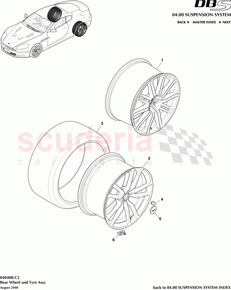 Rear Wheel and Tyre Assembly of Aston Martin Aston Martin DBS V12
