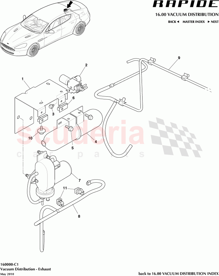 Vacuum Distribution - Exhaust of Aston Martin Aston Martin Rapide