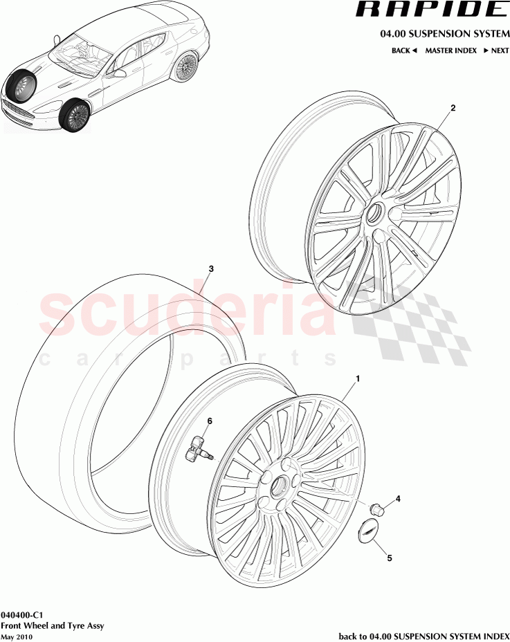 Front Wheel and Tyre Assembly of Aston Martin Aston Martin Rapide