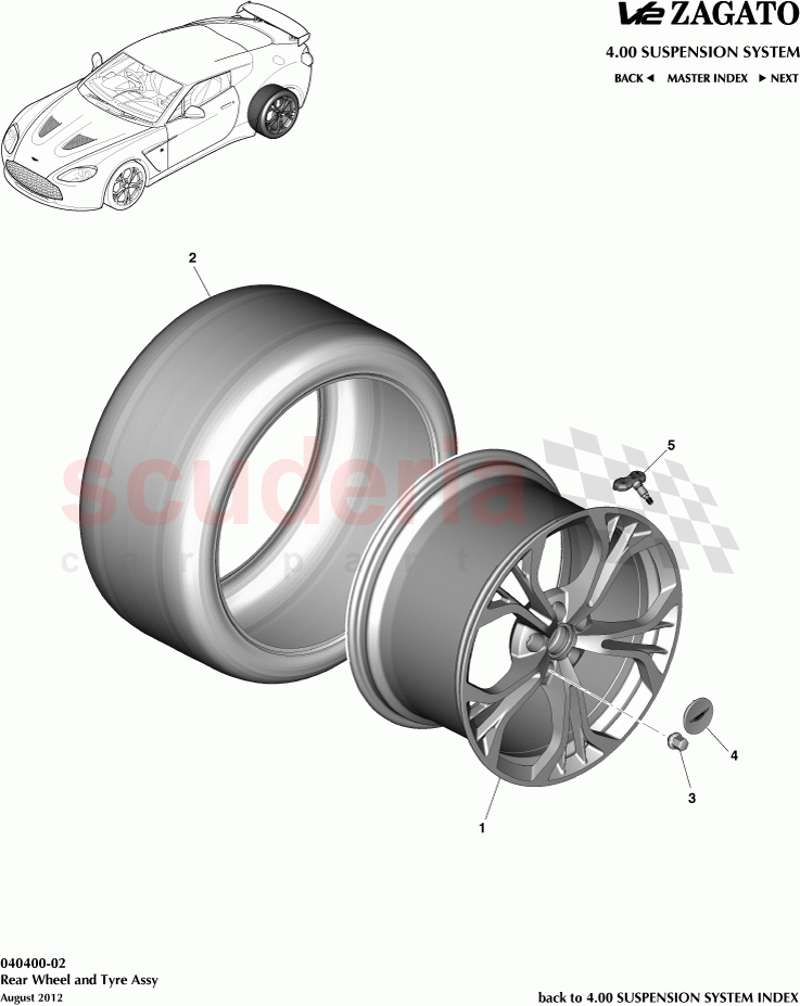Rear Wheel and Tyre Assembly of Aston Martin Aston Martin V12 Zagato