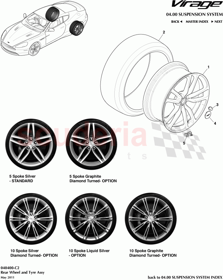 Rear Wheel and Tyre Assembly of Aston Martin Aston Martin Virage