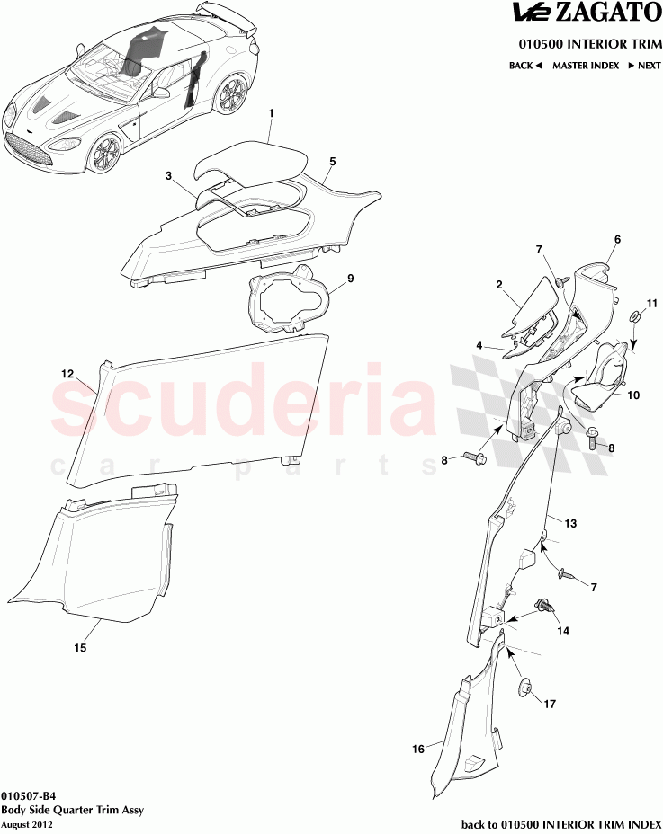 Body Side and Quarter Trim Assembly of Aston Martin Aston Martin V12 Zagato