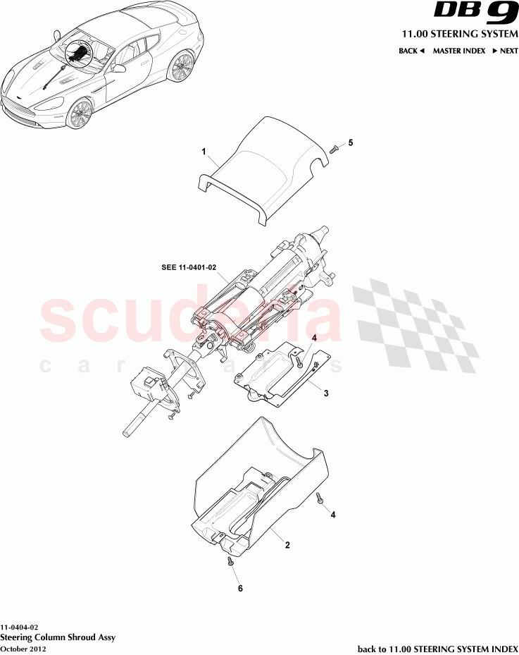 Steering Column Shroud Assembly of Aston Martin Aston Martin DB9 (2013-2016)