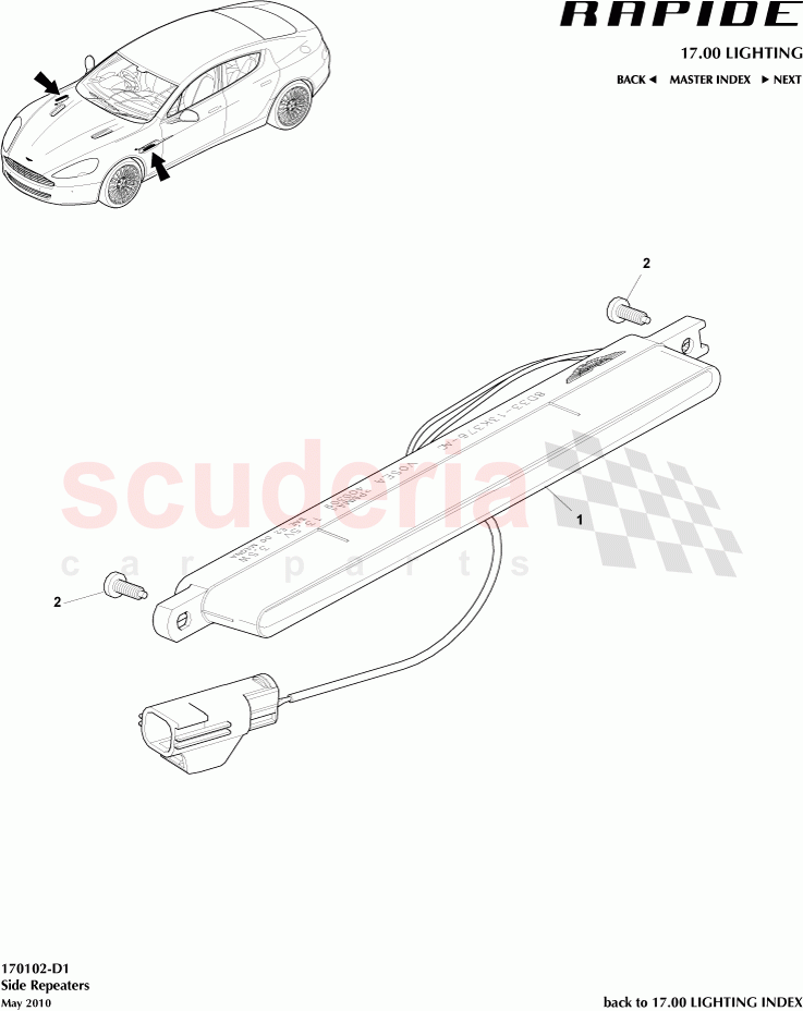Side Repeaters of Aston Martin Aston Martin Rapide