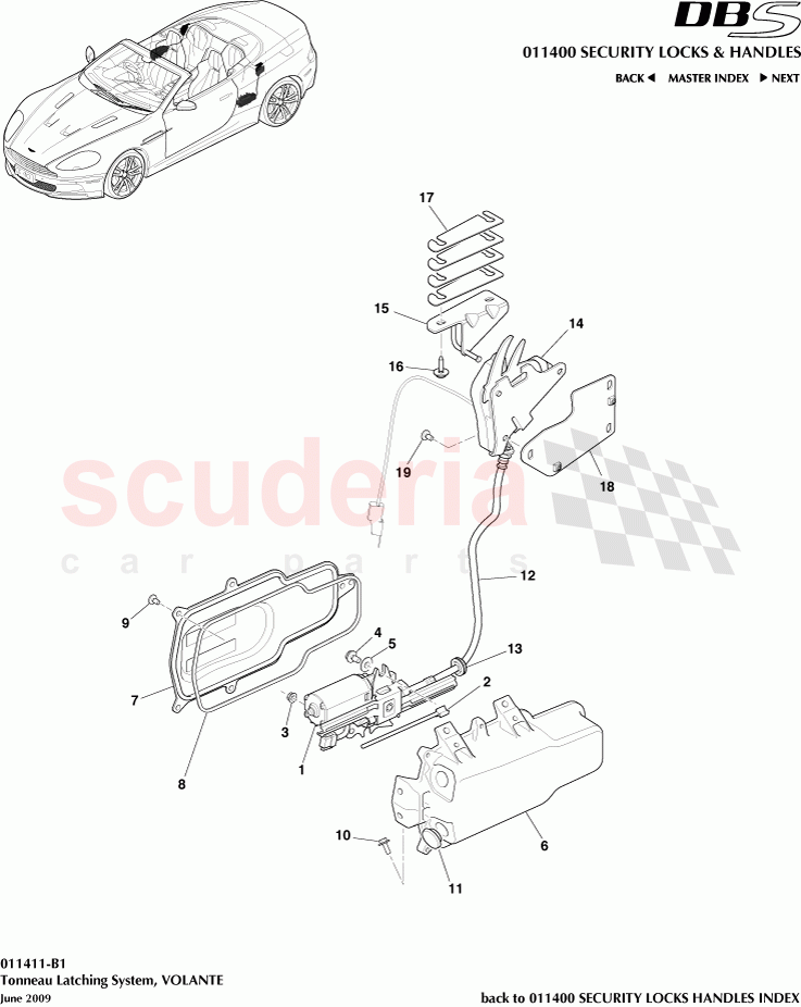 Tonneau Latching System (Volante) of Aston Martin Aston Martin DBS V12