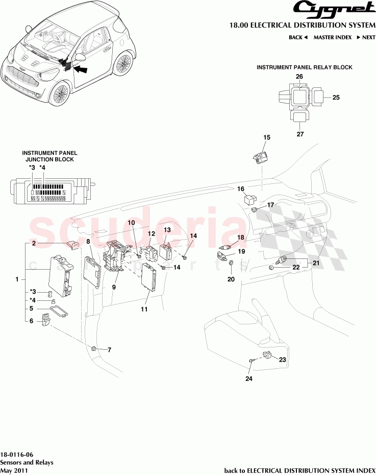 Sensors and Relays of Aston Martin Aston Martin Cygnet