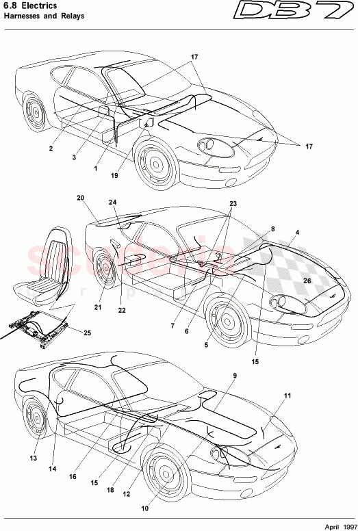 Harnesses and Relays of Aston Martin Aston Martin DB7 (1997)