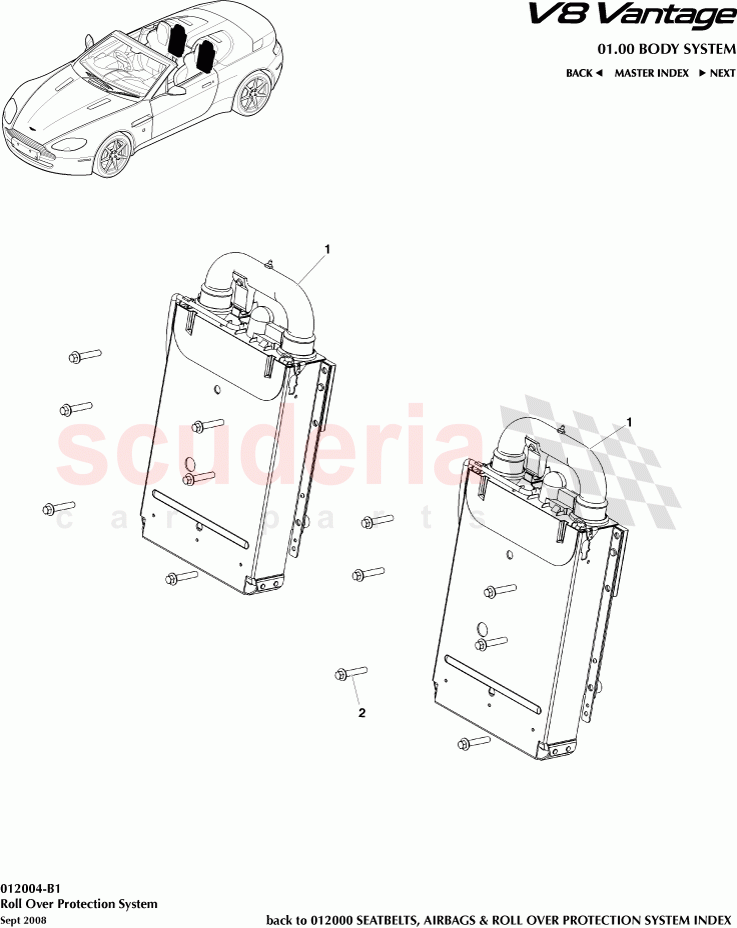 Roll Over Protection System of Aston Martin Aston Martin V8 Vantage (upto 2016)