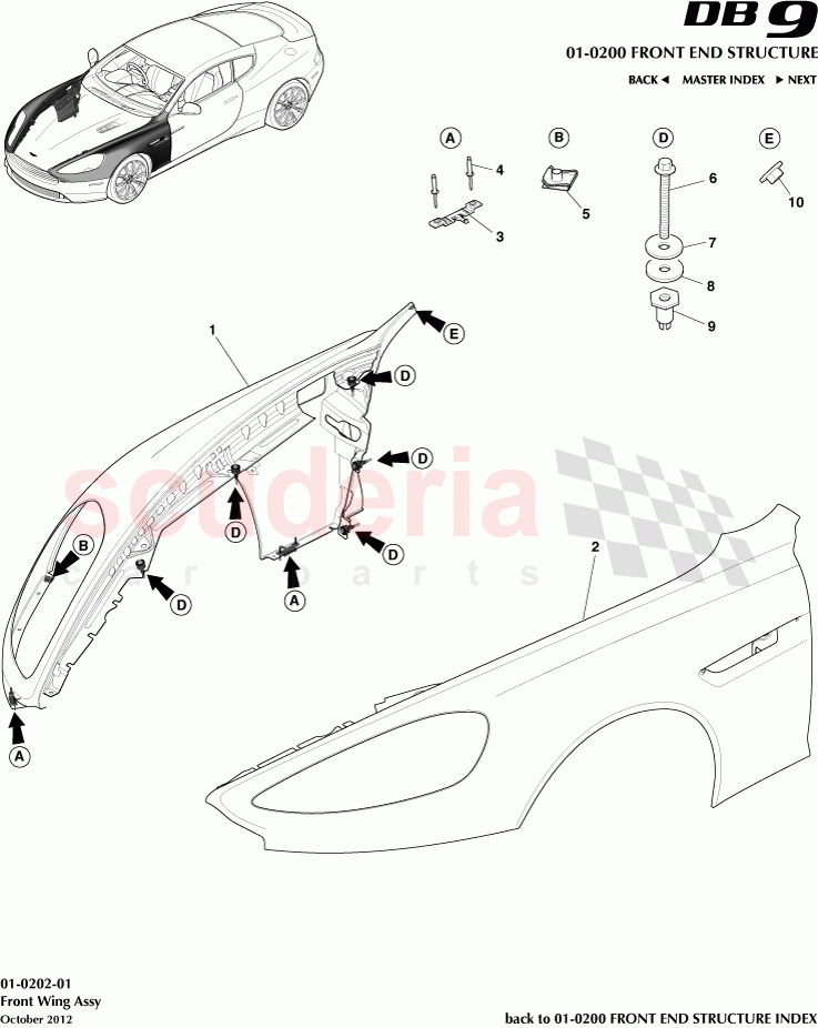 Front Wing Assembly of Aston Martin Aston Martin DB9 (2013-2016)