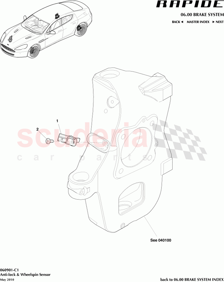 Anti-Lock and Wheelspin Sensor of Aston Martin Aston Martin Rapide
