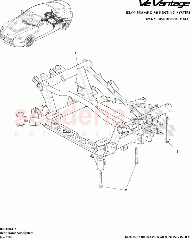 Rear Frame Sub System of Aston Martin Aston Martin V12 Vantage