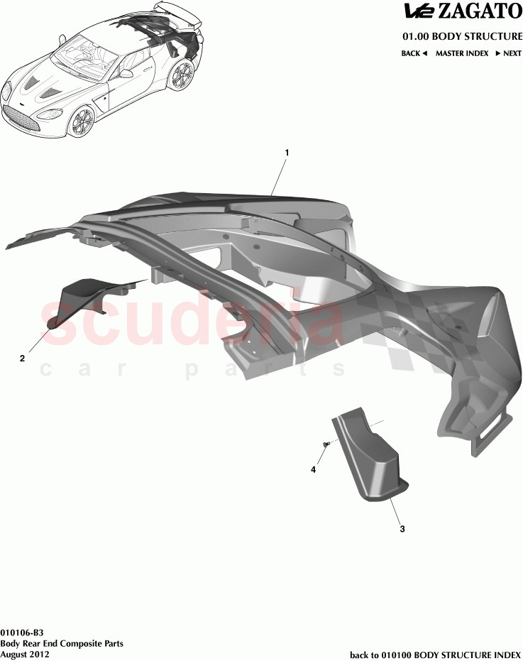 Body Rear End Composite Parts of Aston Martin Aston Martin V12 Zagato