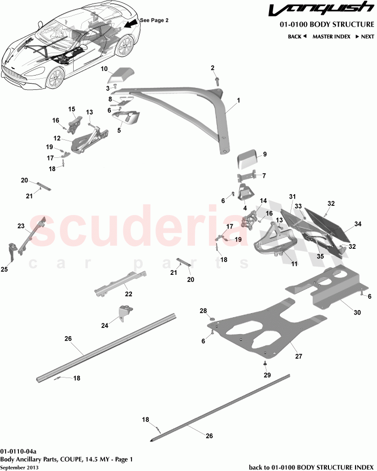 Body Ancillary Parts, COUPE, 14.5 MY - Page 1 of Aston Martin Aston Martin Vanquish (2012+)