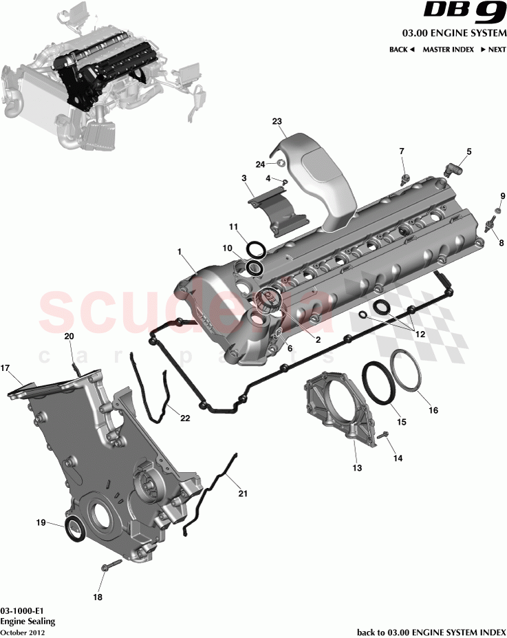 Engine Sealing of Aston Martin Aston Martin DB9 (2013-2016)