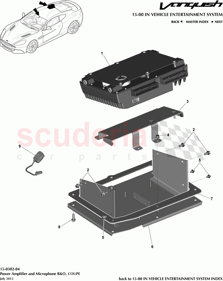 Power Amplifier and Microphone B&O, COUPE of Aston Martin Aston Martin Vanquish (2012+)