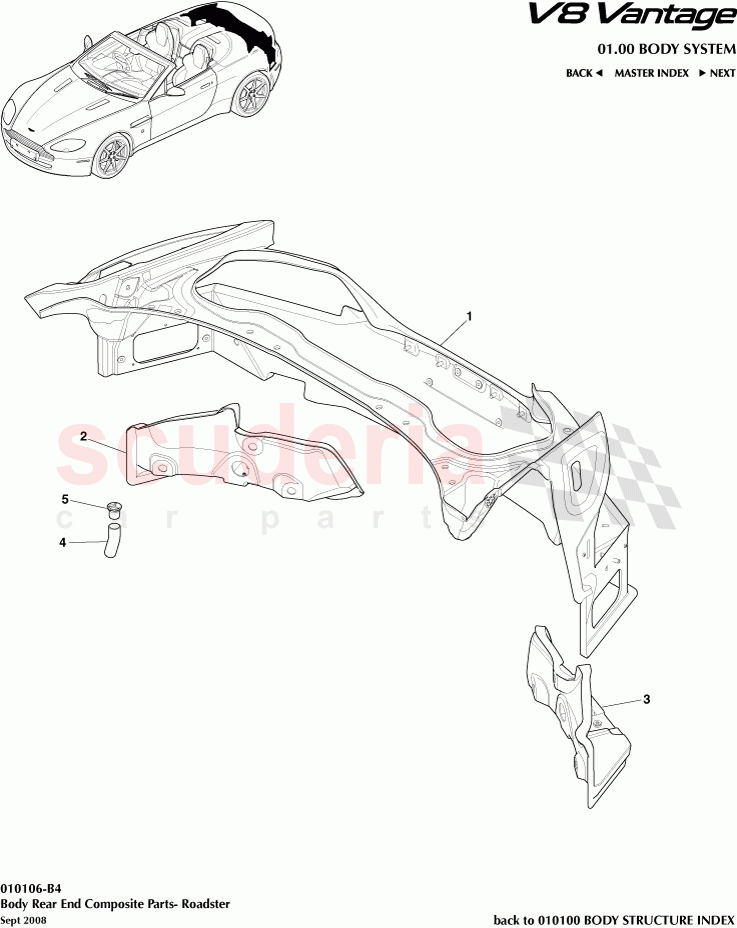 Body Rear End Composite Parts (Roadster) of Aston Martin Aston Martin V8 Vantage