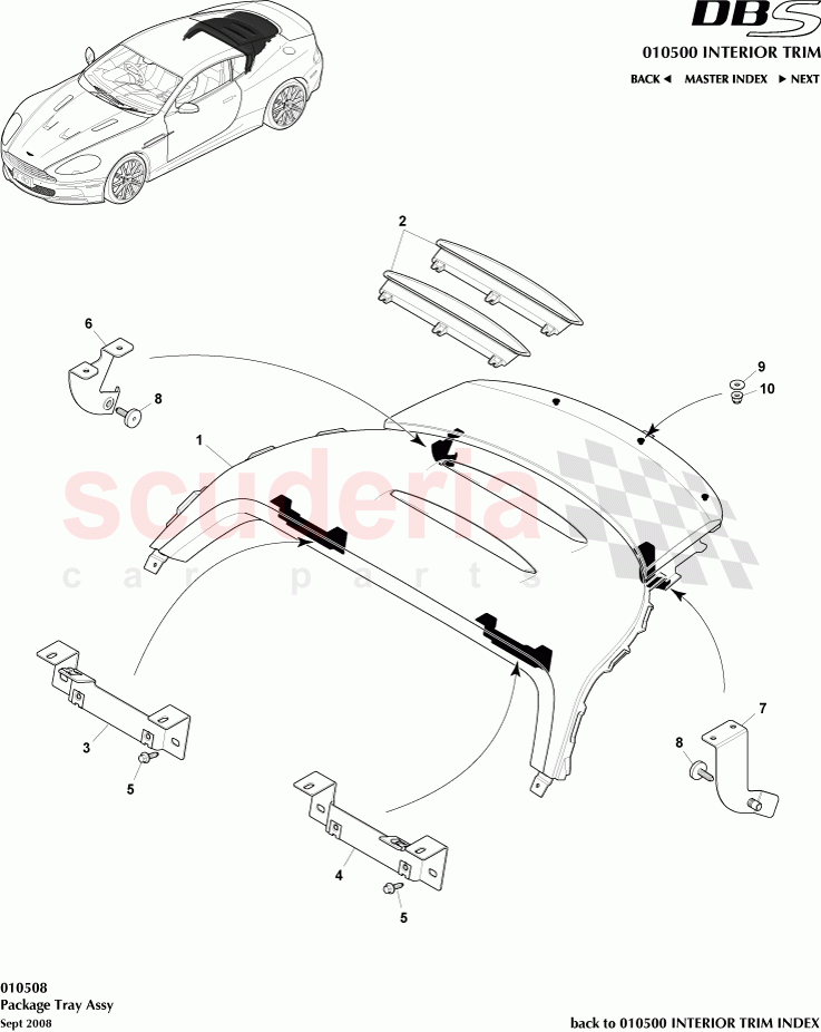 Package Tray Assembly of Aston Martin Aston Martin DBS V12