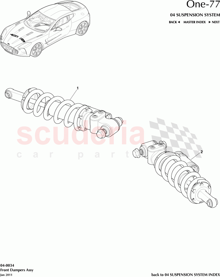 Front Dampers Assembly of Aston Martin Aston Martin One-77
