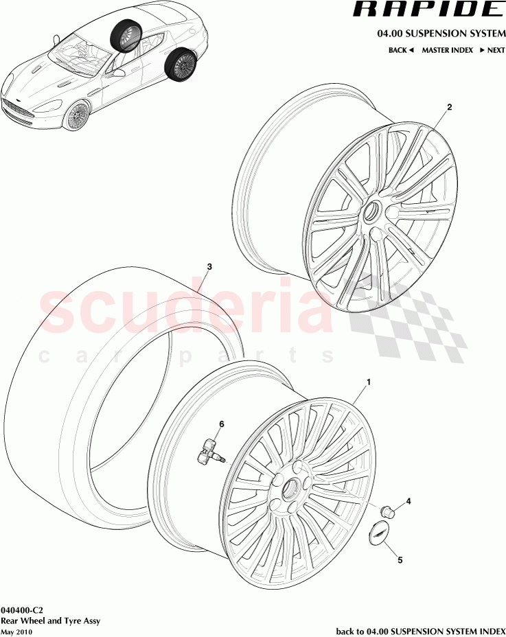 Rear Wheel and Tyre Assembly of Aston Martin Aston Martin Rapide